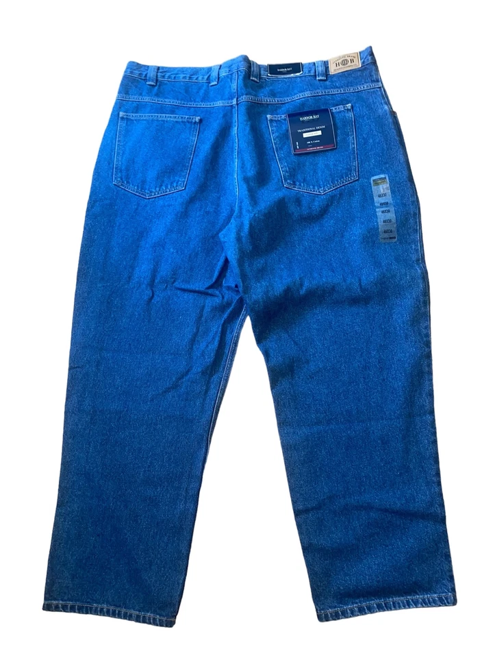 Harbor Bay Big Men's Loose Fit Medium Wash Jeans Blue (Big & Tall: 46 x 30) NWT - Image 2 of 3