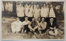 Vintage Postcard RPPC 4H Instructors Camp Vail Flat Rocks AA29