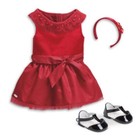 American Girl 18" in Doll Clothes Outfit Dress Shoes Joyful Jewels Holiday Red