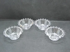 4 Vintage Imperial Candlewick Individual Salt Cellars  2" Glass