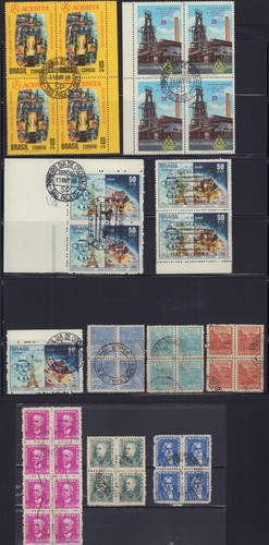 BRAZIL 1920-1969 LOT OF 11 BLOCKS OF 4 ( SOME FDC CANCELS )