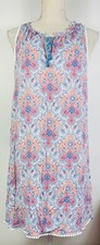 Victoria  s Secret Sleep Dress Paisley Print Blue Pink Nightgown Womens M