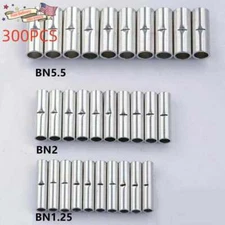 300Pcs Copper Bare Wire Splice Terminals Uninsulated Ferrules Crimp Connectors