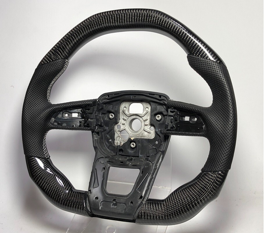Real Carbon fiber sport steering wheel Lamborghini URUS 18~ White stitching