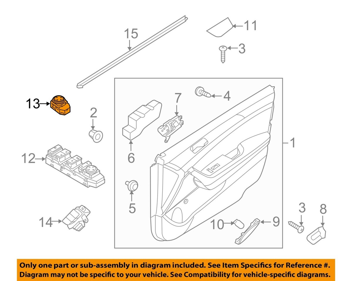 3333　S_U 2015-2019 Hyundai Sonata Left Master Mirror Switch OEM