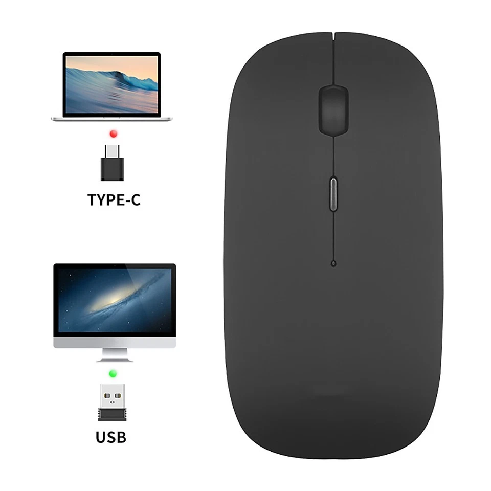 For iPad/Samsung/Macbook Type C Mouse USB C Dual Mode Rechargable Portable 3 DPI - Image 3 of 4
