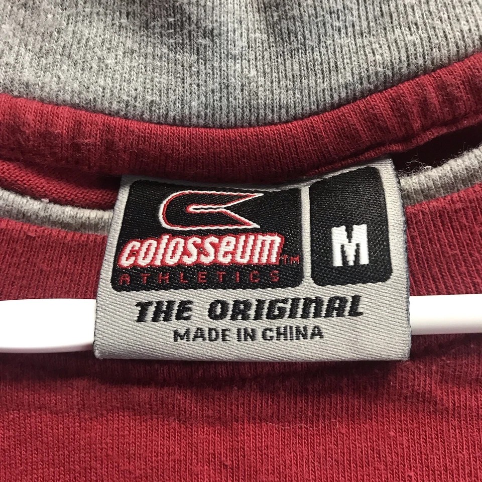 University Of Oklahoma Shirt Men’s Medium Red OU Long Sleeves Gray Trim - Image 4 of 4