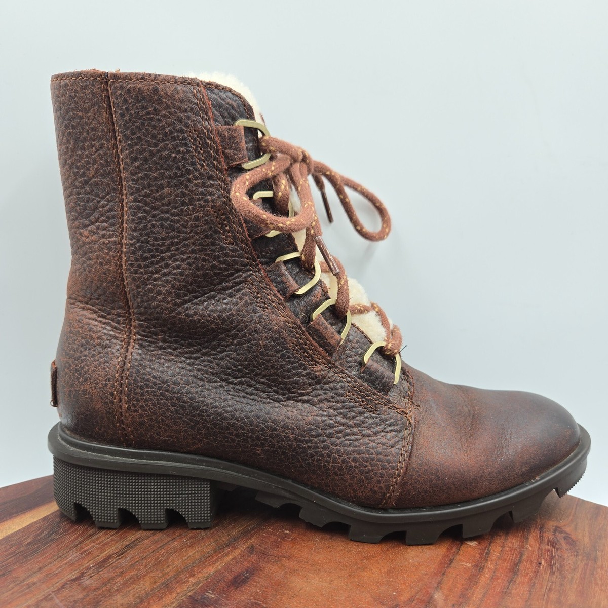 Sorel Phoenix Boots Women's 6.5 Brown Leather Shearling Waterproof