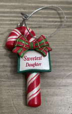GANZ CANDY CANE PERSONALIZED CHRISTMAS ORNAMENT "Sweetest Daughter"