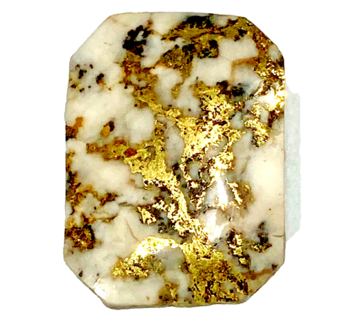 Huge Gold in Quartz Cabochon 16 to 1 Mine California 37.55 Carats