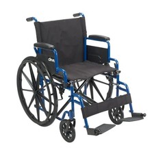 Share Blue Streak Wheelchair with Flip Back Desk Arms, 18 in. Seat and Swing Awa