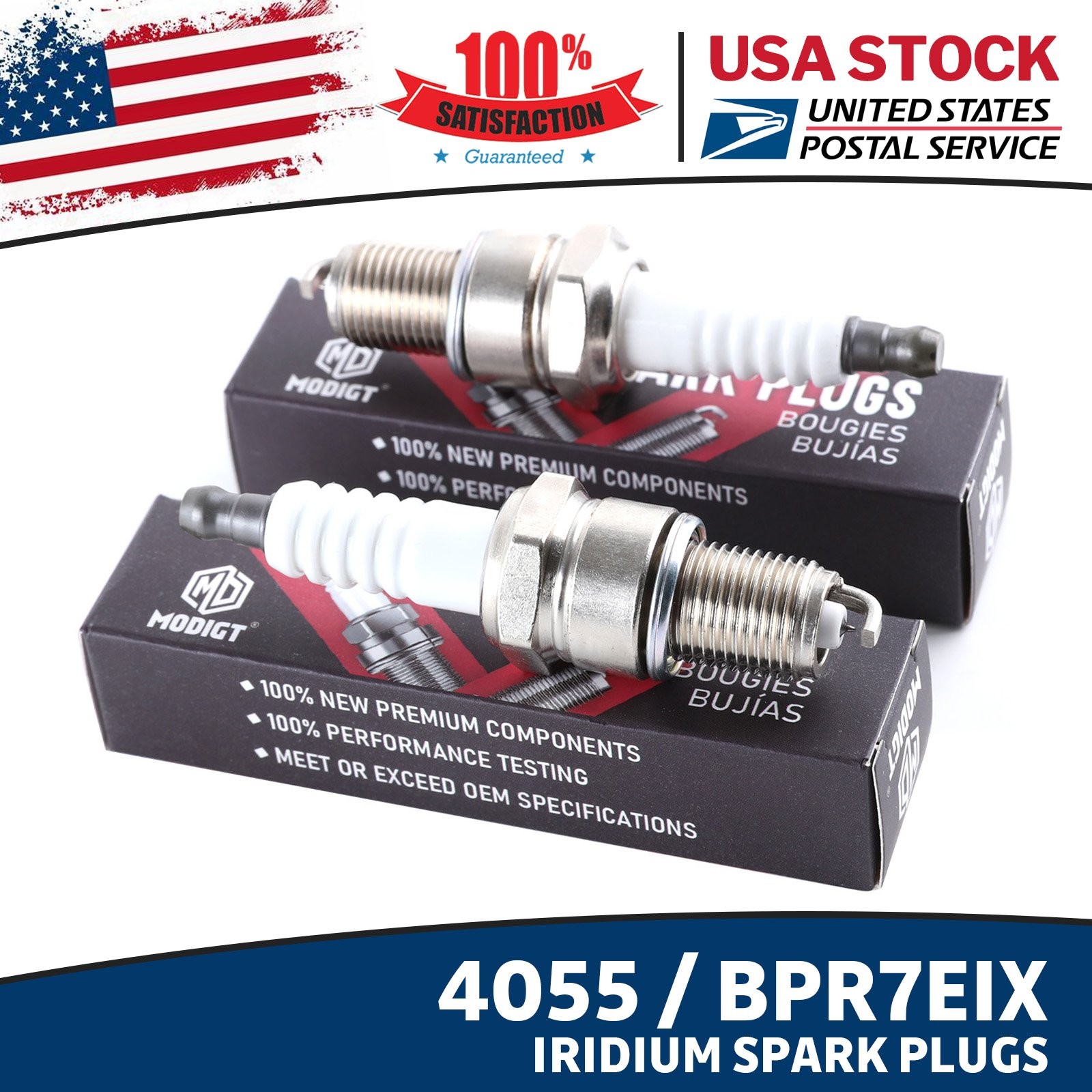 4X For NGK 4055 BPR7EIX Iridium  Spark Plugs For BMW Polaris Yamaha Cobra