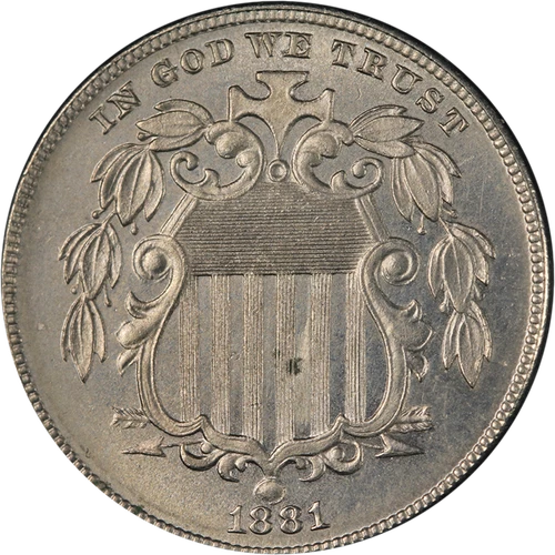 1881-P Shield Nickel — photo from the most recent tracked eBay sale