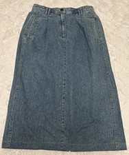 Vintage Liz Claiborne Liz Wear Acid Wash Denim Jean Skirt USA 12 Petite