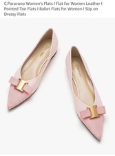 NWT C.Paravano Women  s Flats I Flat for Women Leather I Pointed Toe Flats Sz 6.5