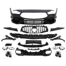 für Mercedes CLA C118 X118 AMG-LINE bis 23 Frontstoßstange+Heckdiffusor Schwarz