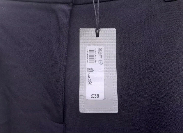 River Island Vintage 50's Style Cropped Bow Detail Slim Leg Trousers Size 6/8. - Image 4 of 4