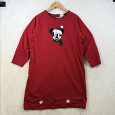 Disney Store Mickey Mouse Christmas Nightgown Sleep Wear Dress Size Medium