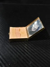 Vintage Brass Pocket Compact Women's Makeup Powder w/ Puff - 1.5"sq