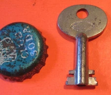 Antique CORBIN P59 Old Double Bit Steamer Chest Padlock LOCK Trunk Lever Key