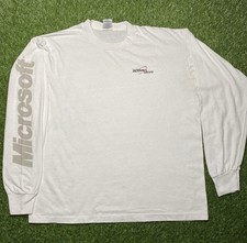 Vintage 90s Microsoft Active X Store Software Tee Shirt Long Sleeve Size XL Tech
