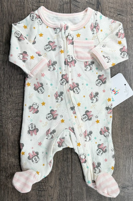 Baby Girl Clothes New Disney Preemie Pink Little Minnie Mouse Footed Outfit