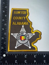 Sumter County Alabama Sheriff&rsquo;s Office Police Patch State Shaped Obsolete Brown