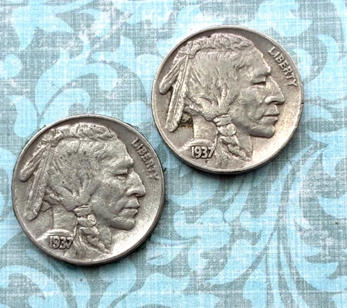 COOL LOT of  1937"P" ,CRISP "XF" , COMPL. HORN, warm/cool shades of grey!