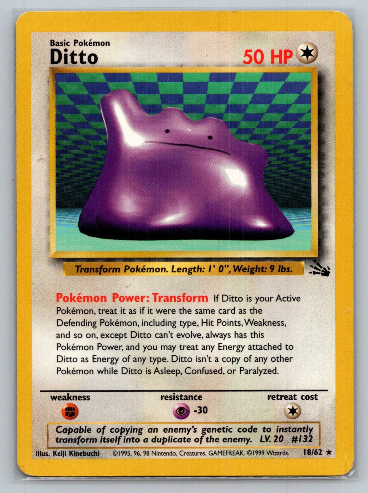 Ditto (18) Unlimited Pokemon Rare [Fossil 18/62] Lightly Played