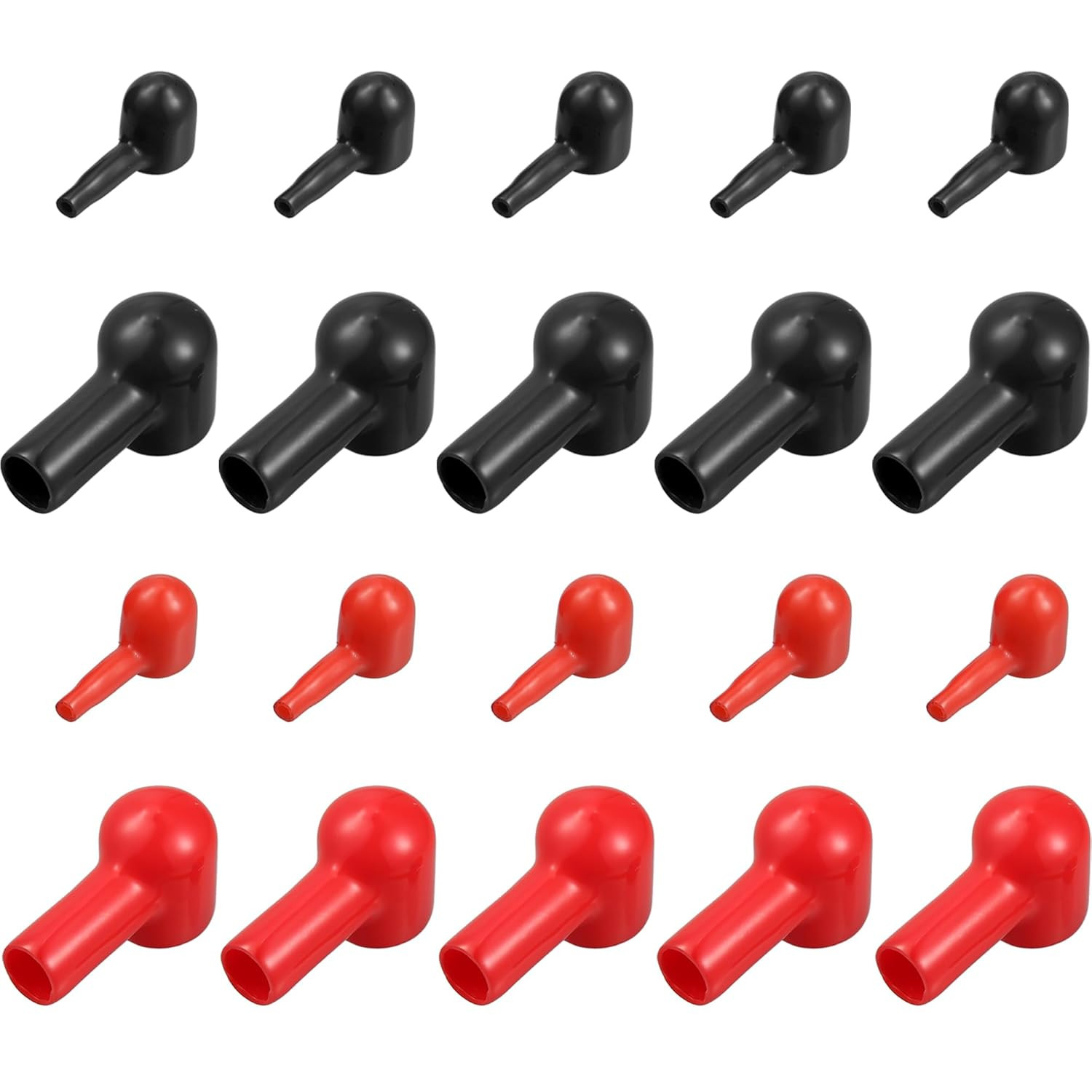 Battery Terminal Boots Insulating Rubber Covers Red Black Cable Lug - 20 Count