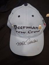 Mark Johnson PGA Signed Beerman Golf Brew Crew light blue Cap Strapback Michelob
