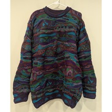Vintage COOGI 90's 100 New Wool 3D Knit Sweater Size Large