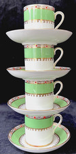 Antique 4 X Bone China Demitasse Coffee Cups & Saucers Made For Hamptons London