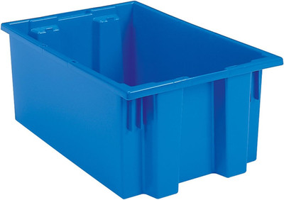 Blue Nest & Stack Storage Containers, 19.5'' x 13.5'' x 8'', 6-Pack
