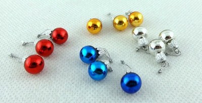 Puppenstube 12 farbige Kugeln Miniatur Christbaumschmuck Deko