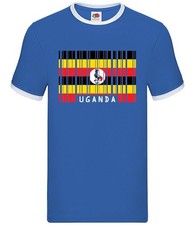 Uganda Barcode Flag - Mens Ringer - Kampala Africa Country Flags Travel