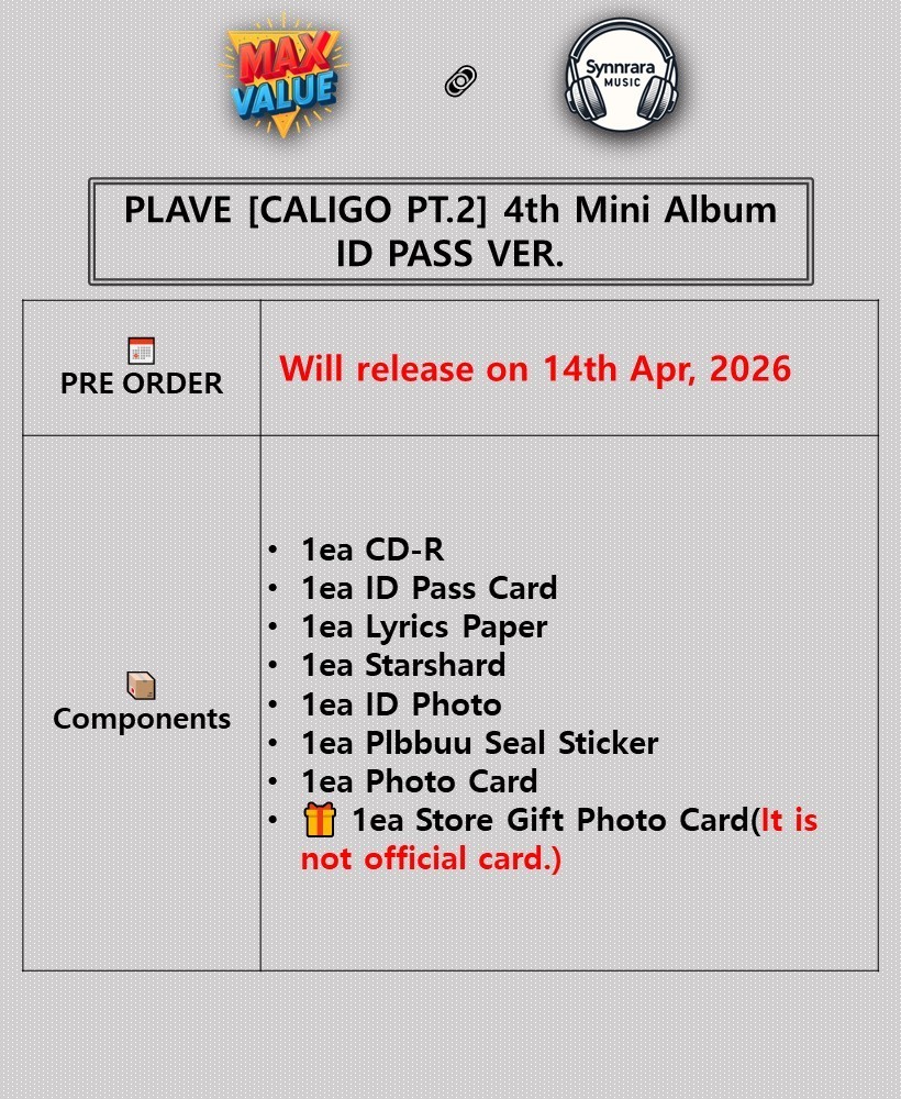 PLAVE [CALIGO PT.2] 4th Mini Album ID PASS Ver/CD+ID Pass+ID Photo