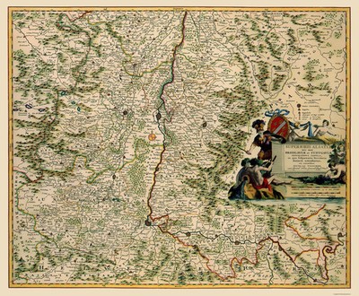 Historic Map - Alsace Region France - Visscher 1681 - Vintage Wall Art