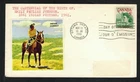 Canada #392, 1961 5¢ Pauline Johnson unknown 'Indian Cowboy' sticker cachet FDC