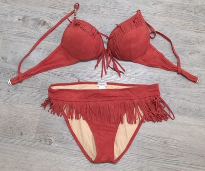 Heine Bikini terra mit Fransen Cup B Gr. 38