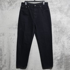 GRLFRND Devon Jeans Womens 31x29 Black Denim High Rise Straight Leg Made in USA