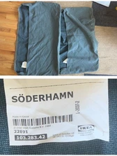 IKEA SÖDERHAMN Sofa Slipcover – Gray-Turquoise ARM REST COVER - 103.283.42