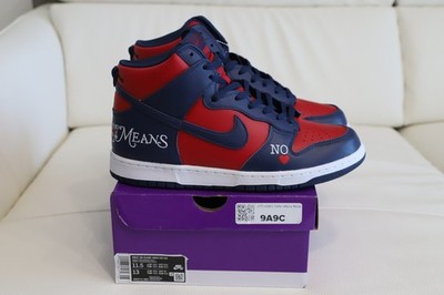 Nike SB Dunk High OG QS Supreme ''By Any Means'' Red Navy size 11.5
