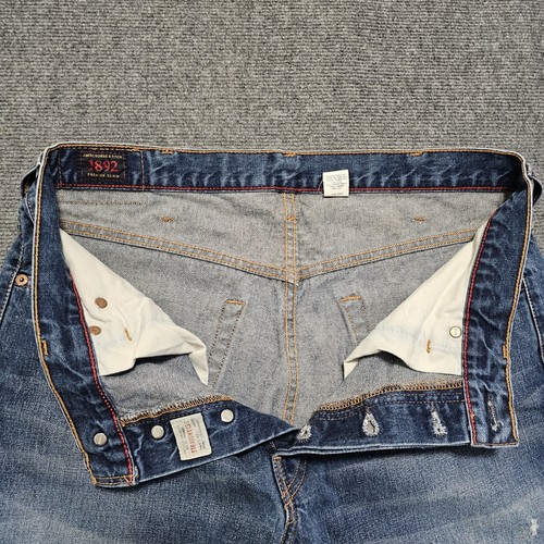 VTG Abercrombie & Fitch 1892 Relax Straight Button Fly Jeans 34x30 Destroyed WOW - Picture 9 of 21