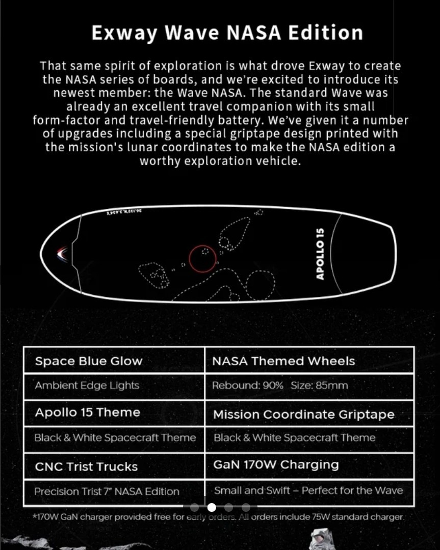 Exway Wave Skateboard Limited NASA Edition Apollo 15 (Only 199 In