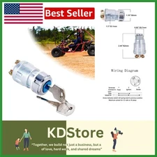 3-Wire Key Ignition Switch for 70cc-500cc Go-Karts, Easy Installation Included