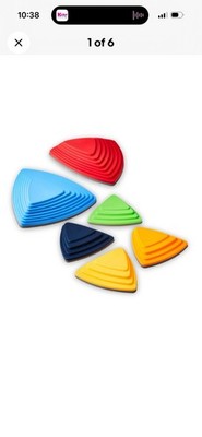 Play Day Non-Slip Stepping Stones, 6-Piece Balance Set for Ages 3+