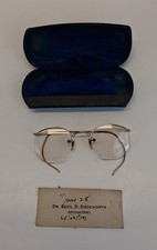 Antique Gold-Filled Eyeglass Frame AO 1/10 12K GF Case  Apt. Card 1936-1958