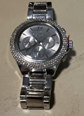 Gino Milano Bling Watch   Rhinestone Silver Tone Metal Band