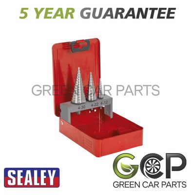 Sealey Doppelflöte HSS M2 Stufenbohrer-Set 3-teilig AK4733